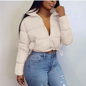 Women's Cream Puffer Jacket size medium